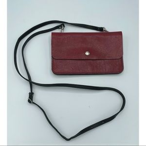 Vintage Burgundy Leather Crossbody Bag